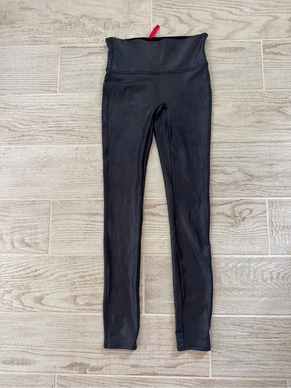 SPANX Navy Blue Faux Leather High-Rise Leggings